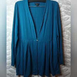 J Jill Wearever Collection Cardigan Button Front Blue Flowy